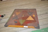 Rustic wooden Chinese Checker board in early paint