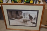 Farm print of sheep in frame