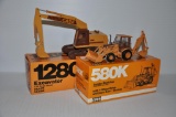 Conrad Case 1280 excavator and 580K backhoe 1/35 scale toys, sells one money