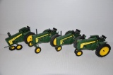 (4) John Deere 1/16 scale 2-cylinder toy tractors