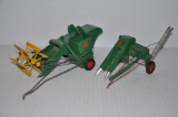 Oliver one-row picker & pull-type harvester toys - approx. 1/16 scale