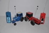 (2) remote controlled toy tractors