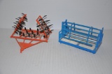 Toy sow farrowing crate & field cultivator - both plastic