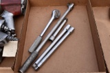 1/2 in. drive ratchet, breaker bar, extensions all marked USA