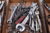 Flat of various open end & combination wrenches