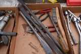 Flat of various tools to include tire irons