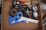 Flat of misc. small tools & other garage items