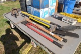 Long handled tools to include bolt cutters & a sledge