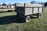 Anthony barge wagon with Midwest hoist on John Deere Gear