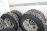 (4) 315/80R22.5 Tires on Steel Hub Pilot Rims
