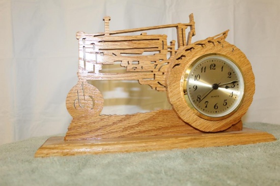 Wooden Unstyled Tractor Clock