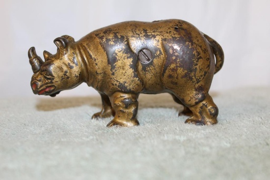 Cast Iron Rhino Bank