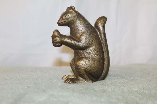 Cast Iron Squirrel With Nut Bank