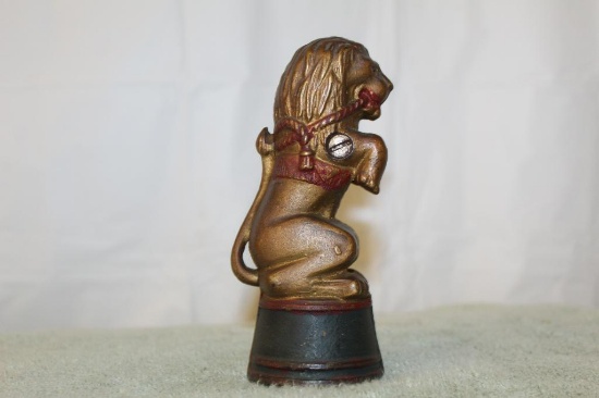 Cast Iron Lion on a Tub Bank