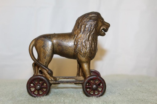 Cast Iron Lion Bank
