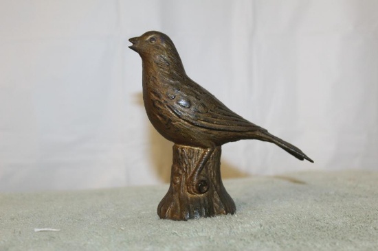 Cast Iron Bird on a Stump Bank