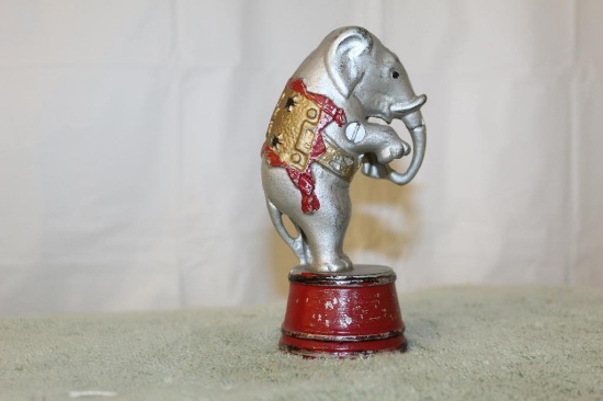 Cast Iron Elephant on a Tub Bank