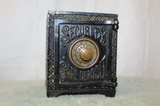 Cast Iron Security Bank Safe Deposit Box Bank