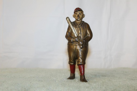 Cast Iron Baseball Player Bank