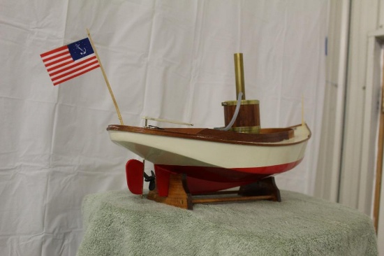 Fantail Launch II Boat with Model VI Steam Engine and Cradle