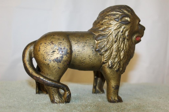 Cast Iron Lion Bank