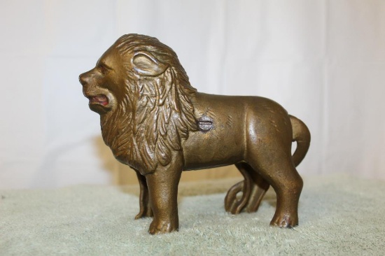 Cast Iron Lion Bank