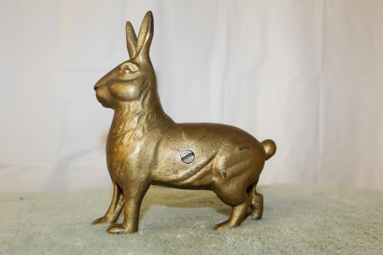 Cast Iron Rabbit Bank
