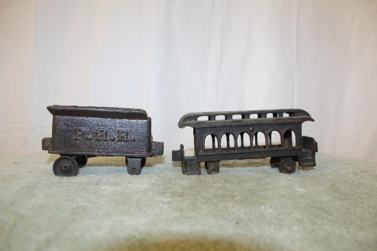 (2) Cast Iron Rail Cars
