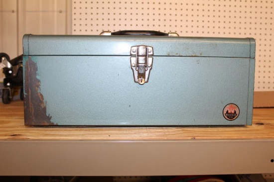 Metal Toolbox With Tools