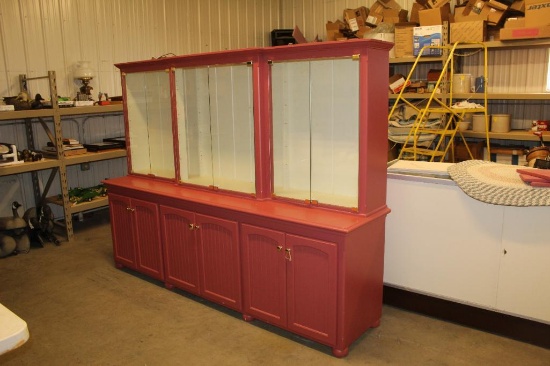 Glass Top Display Case With Bottom Doors