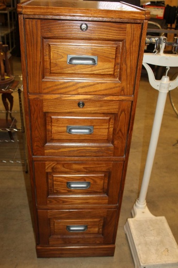 4 Drawer Wood Filing Cabinet
