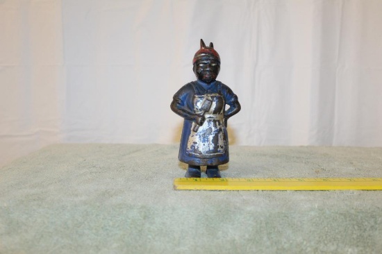 Cast Iron Lady With Spoon Bank