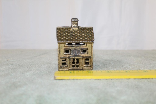 Cast Iron 2 Story House Bank