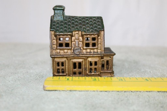 Cast Iron 2 Story House Bank