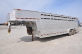 1999 Barrett 7'x24' aluminum livestock trailer