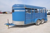 1991 Kiefer Built 16' livestock trailer