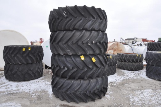 (4) 650/65R38 tires on 12-bolt wheels