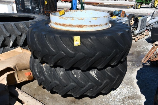 (2) 18.4-38 clamp on duals