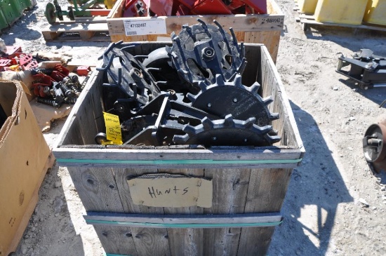 Pallet of planter parts including