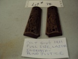 COLT GOV'T 1911 FULL SIZE LASER ENGRAVED BLIND JUSTICE GRIPS