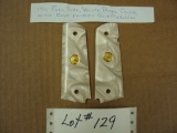1911 FULL SIZE WHITE PEARL WITH GOLD MEDALLION GRIPS