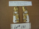 1911 FULL SIZE WHITE PEARL GRIPS WITH GOLD SKULL GRIPS