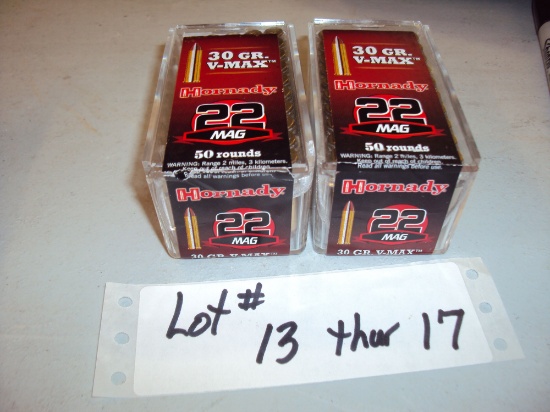 2 BOXES HORNADAY 22 WMR AMMO