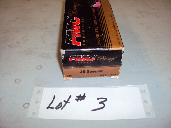 1 BOX 38 SPECIAL PMC AMMO