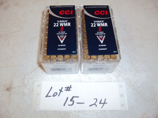 2 BOXES CCI 22WMR V-MAX  #0073 - NIB