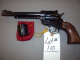 RUGER SINGLE 6, 22 REVOLVER WITH MAG CYLINDER, 6 1/2