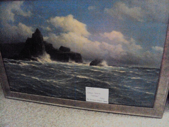 OCEAN SCENE ON CANVAS BY SCHNARS, ALQUIST HAMI, 1922