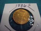 1886-S $5 LIBERTY GOLD COIN
