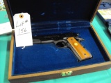 COLT SERIES 70, MARK IV, GOLD PLATED, 45 AUTO, WITH WOODEN BOX, UNFIRED