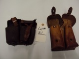 4 LEATHER MILITARY POUCHES